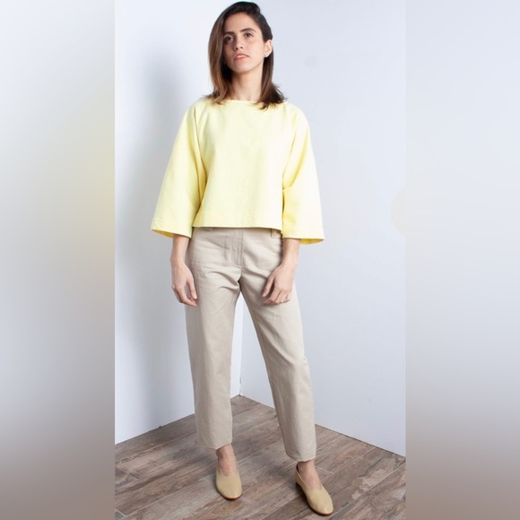 ILANA KOHN Beige High Waisted HUXIE PANTS in TOAST - Picture 3 of 9